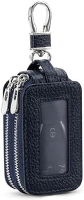 SENDEFN Car Key Fob Case Double Zipper Leather Smart Remote Keychain Protector by SENDEFN