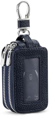 SENDEFN Car Key Fob Case Double Zipper Leather Smart Remote Keychain Protector by SENDEFN
