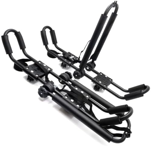 3 in 1 Universal Kayak Carrier Car SUV Roof Rack J-Shape Fodable Racks - Image 2