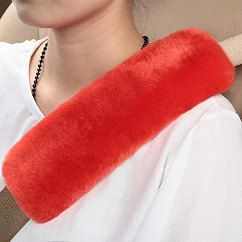 OGLAND 2 Pack Sheepskin Car Seat Belt Cover Pads | Wool Seatbelt Cushions - Image 2