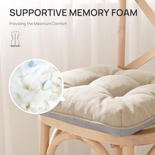 Love's cabin Memory Foam Chair Cushions Set of 4, 19 Inch - Image 3