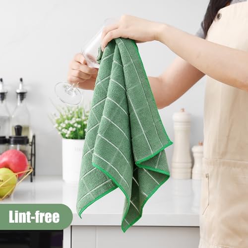 Homaxy Microfiber Kitchen Towels and Dishcloths Sets, 20 Pack, Grass Green - Image 4