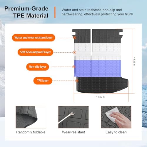 powoq Cargo Mat with Backrest Mats Compatible with 2024-2026 Chevy Trax - Image 5