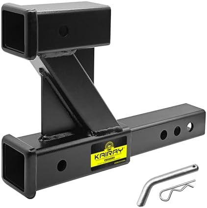KAIRAY Double Hitch Receiver, 2 inch Trailer Dual Hitch Extension Riser by KAIRAY