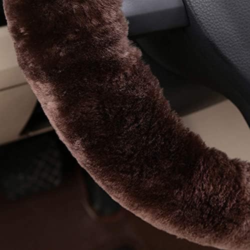 Fluffy Fur Wool Sheepskin car Steering Wheel Cover, Fuzzy Protector - Image 2