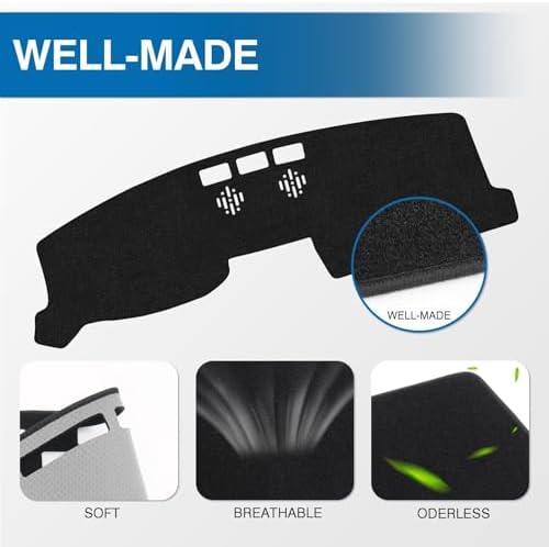 KUST Black Dash Cover for 2017-2025 Mazda CX-5 CX5 Polyester Dashboard Cover - Image 4