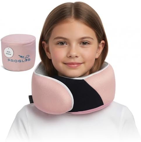 Proglobe Junior Kids Travel Neck Pillow, Ages 4-12, Airplane Car Seat by ProGlobe