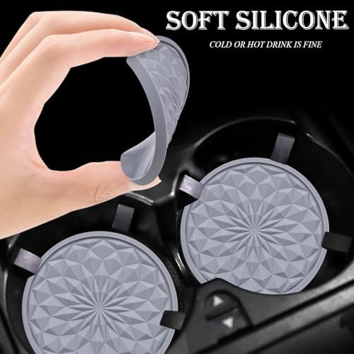 2 Pack Silicone Car Cup Holder Coaster – 2.75 Inch Non-Slip Drink Mat, - Image 4