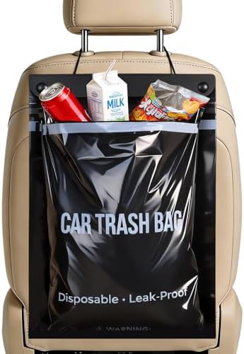 COZILO 50 Count Disposable Car Trash Bags, Hanging & Stick-On Car Trash Can by Cozilo