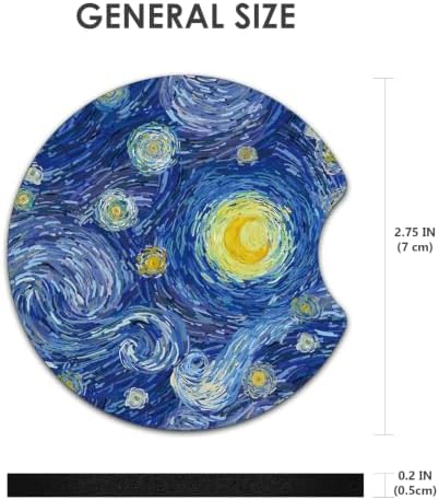 2 Pack Car Coasters，2.75-inch Neoprene Non-Slip Cup Holder Coasters - Image 3