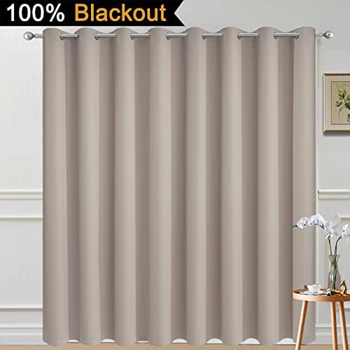 Yakamok Natural 100% Blackout Patio Door Curtain Panels W100 x L84, 1 Panel - Image 2