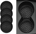 Silicone Car Coasters Set of 4, 3.15" Foldable Cup Holder Mats by Wingcases