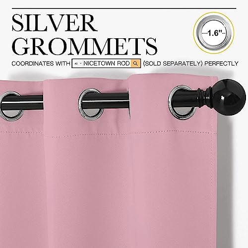 NICETOWN Bedroom Curtain Panels, 1 Pair, 34 by 72-inch, Crystal Pink - Image 3