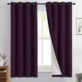 Yakamok Dark Purple 100% Blackout Curtains 63 Inches Long 50" Wide 2 Panels by Yakamok