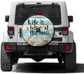 Delerain Life is Better at the Beach Spare Tire Cover by Delerain