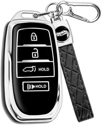 for Toyota Key Fob Cover with Keychain, Soft TPU Key Fob Holder, Fit by Unknown