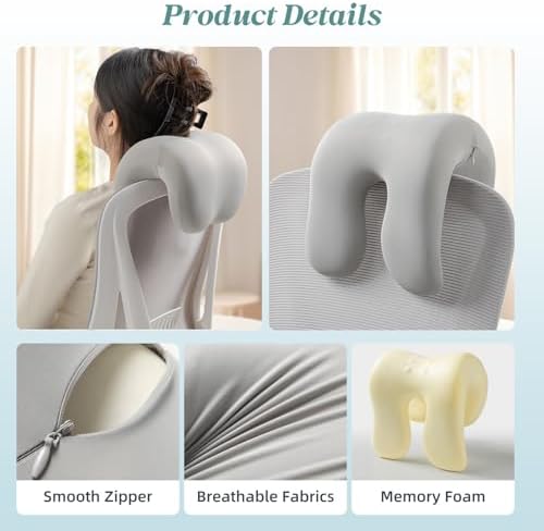 SheRest Office Chair Neck Pillow, Memory Foam Ergonomic Nap Pillow Office Chair - Image 5