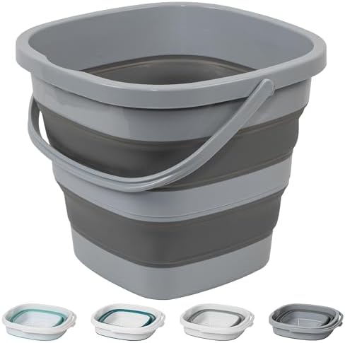 Collapsible Bucket, 2.6 Gallon 10L Mop Bucket by Tiawudi