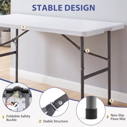 DUMOS 4 FT Folding Picnic Table - Image 5
