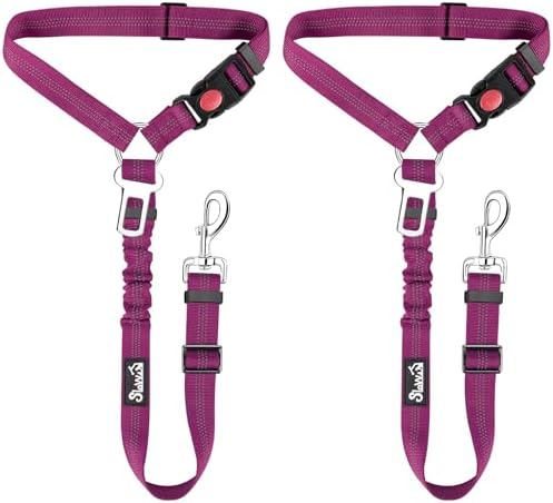 SlowTon Dog Seat Belt for Car, 2 Pack Dog Car Harness Seatbelt by SlowTon