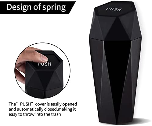 JUSTTOP Car Trash Can with Lid, Diamond Design Small Automatic Portable Trash - Image 5