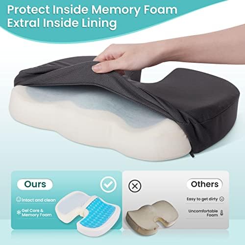 Gel Seat Cushion, Cooling Memory Foam Cushion - Image 4