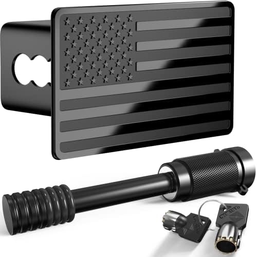 Heavy American Flag Metal Trailer Hitch Cover by TOEASYTY