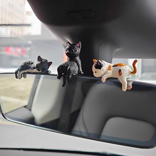 5 Pcs Cute Cat Car Accessories Funny Resin Cat Figurines - Image 2