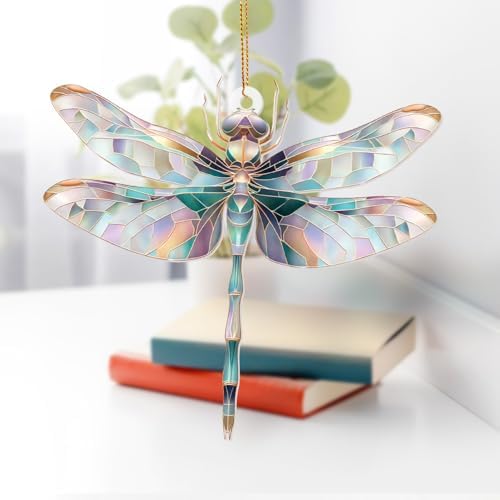 Dragonfly Ornament Stained Glass Style – Acrylic Window Hanging Suncatcher - Image 7