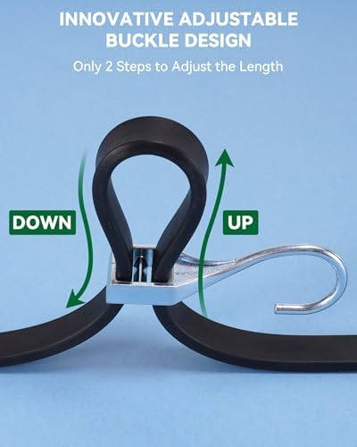 Lucky Straps 48 Inch Adjustable Rubber Bungee Cords, 8 Pack - Image 3