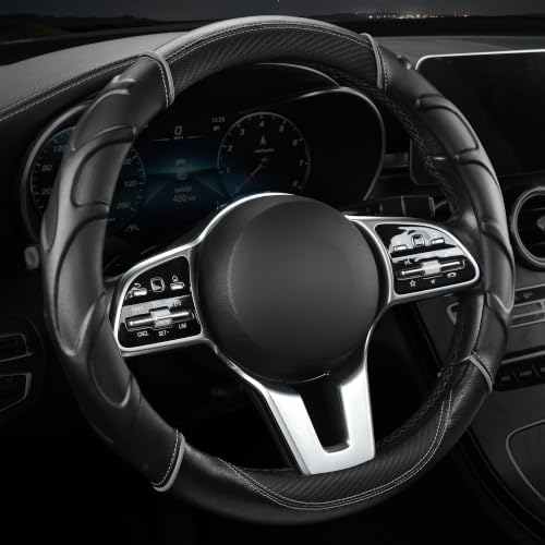 West Llama Carbon Fiber Leather Steering Wheel Cover by WESTLLAMA