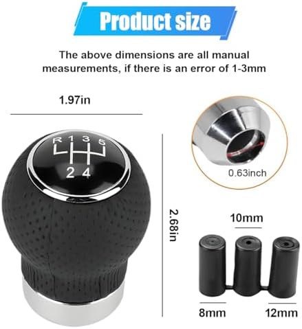 ZIMISI 5-Speed Car Shift Knob, Leather Shift Knob Lever Kit, Automatic or - Image 2