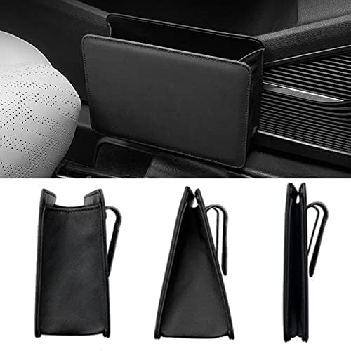 Accmor Car Trash Can, Leather Vehicle Trash Bin Car Dustbin Garbage Organizer - Image 5