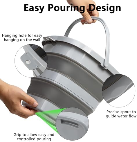 Collapsible Bucket, 2.6 Gallon 10L Mop Bucket - Image 4