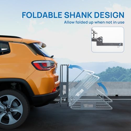 Bonnlo 70''X 30''X6'' Folding Hitch Mount Cargo Carrier Basket - Image 2