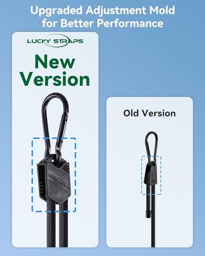 48" 60" 80" Black Adjustable Carabiner Bungee Cords - Image 3