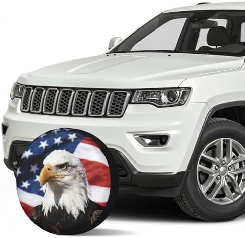 American Flag Star Spare Tire Cover USA Eagle Wheel Covers 17 Inch - Image 3