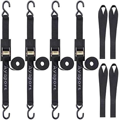 Ayaport Cam Buckle Tie Down Straps 8 feet, 4 Pack by Ayaport