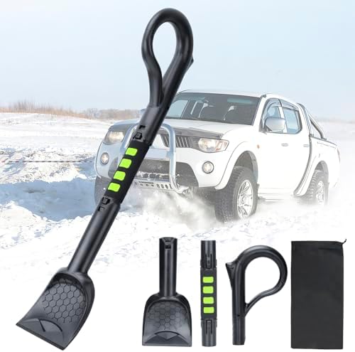 3-in-1 Ice Scraper for Car Windshield, 25.8 inch Emergency Snow Shovel by Nibule