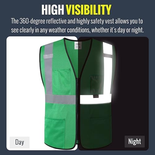JKSafety Safety Vest for men women Hi Vis Vest - Image 2