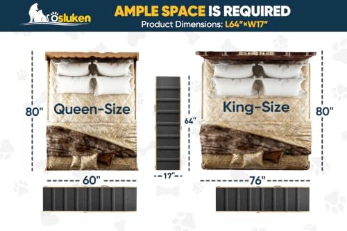 Dog Ramp for Bed with Rails, Dog Ramps for High Beds with Safety Side Railng - Image 2