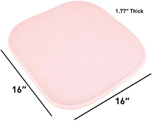 Sweet Home Collection Chair Cushion Memory Foam Pads Honeycomb Pattern Slip Non - Image 4