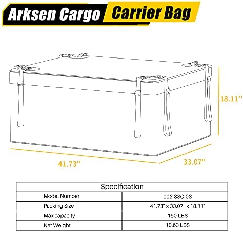 ARKSEN Roof Top Luggage Storage Bag - Image 7