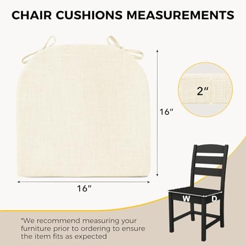 downluxe Indoor Chair Cushions for Dining Chairs, Foam Kitchen Chair Pads - Image 2