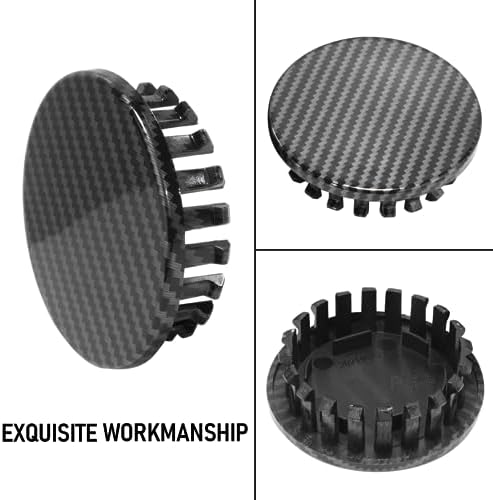 Set of 4 67mm/55mm Carbon Fiber Wheel Center Caps - Image 7