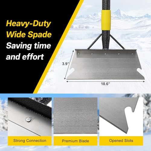 Garden Flat Shovel, 60” Ice Scraper, Snow Shovel - Image 2