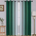 SimpleHome Ombre Dark Green to Grey White Curtains by SimpleHome
