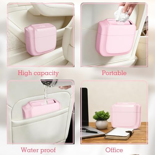 2 Pack Car Trash Can with Lid, Built-in Storage Garbage Bag - Image 5