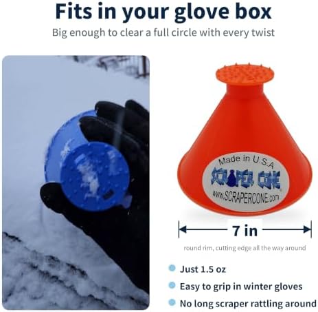 The Original Round Ice Scraper for Car Windshield, Made in USA, Cone Shaped - Image 5
