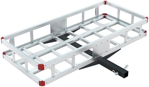 Aluminum Hitch Cargo Carrier, 49.21" x 22.36" x 7.09" Trailer Hitch Cargo by YLWSHRNT